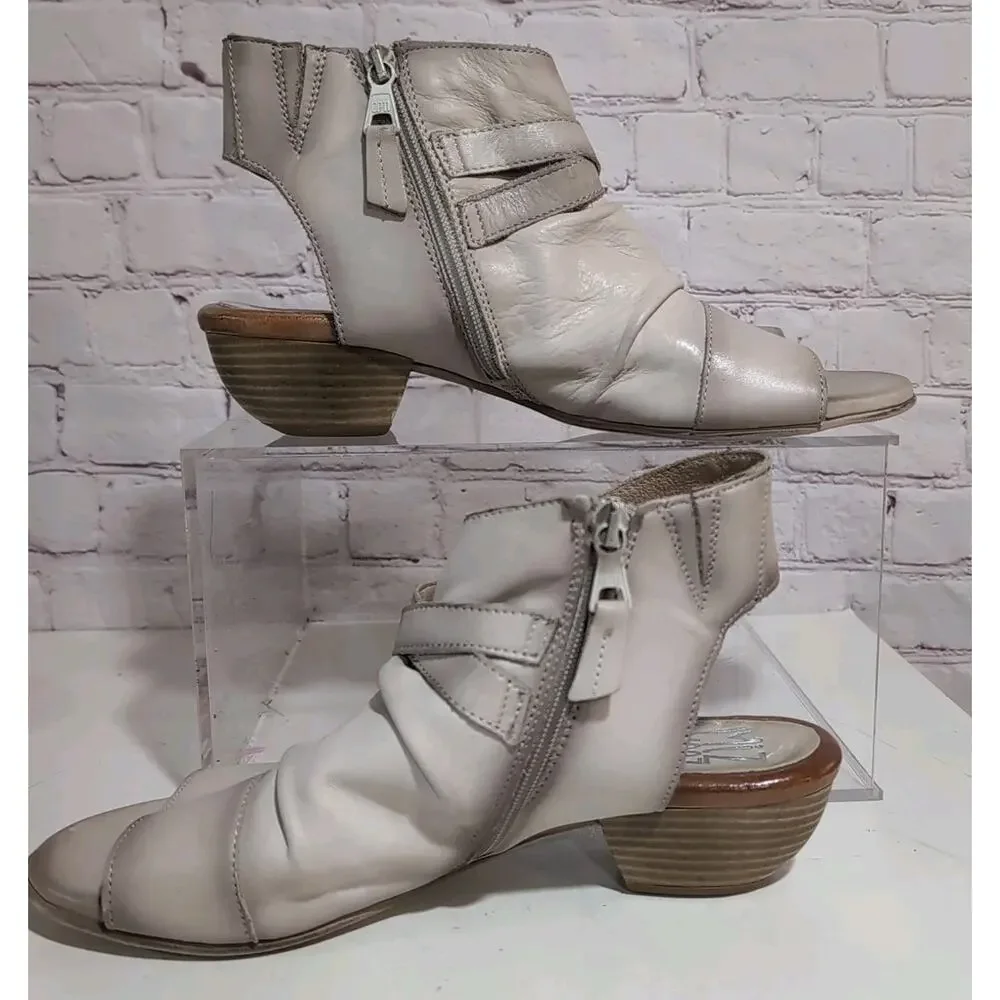 Miz Mooz Cassius Womens Linen Leather Zipper Heeled Sandals Shoes Al40 US 9-9.5 - Picture 2 of 11